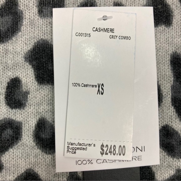 MAGASCHONI Grey Leopard 100% Cashmere Sweater NWT Animal Print SIZE SMALL - Picture 4 of 5